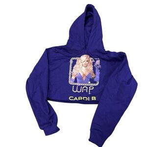 Cardi B cropped hoodie (purple)